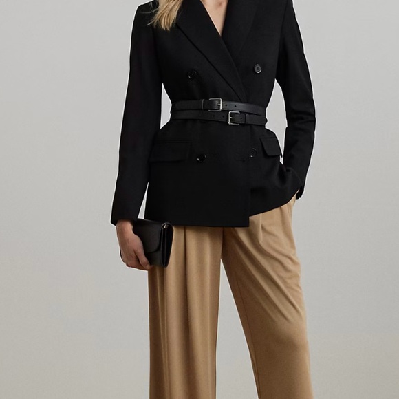 Ralph Lauren Double-Breasted Wool Crepe Blazer - Picture 3 of 8